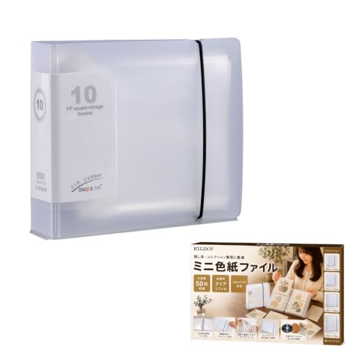 Amazon.co.jp: RYUBOF ミニ色紙ファイル 大容量 50枚 収納ケース ミニ